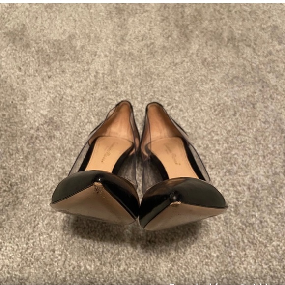 Gianvito Rossi Plexi 85 leather and PVC pumps designer heels black 37.5 - Picture 8 of 9
